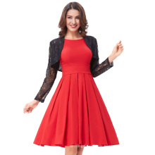 Belle Poque Rote Farbe Pin Up Vestidos Retro Casual Party Robe 50s Vintage Kleid Frauen Sommerkleid BP000091-2